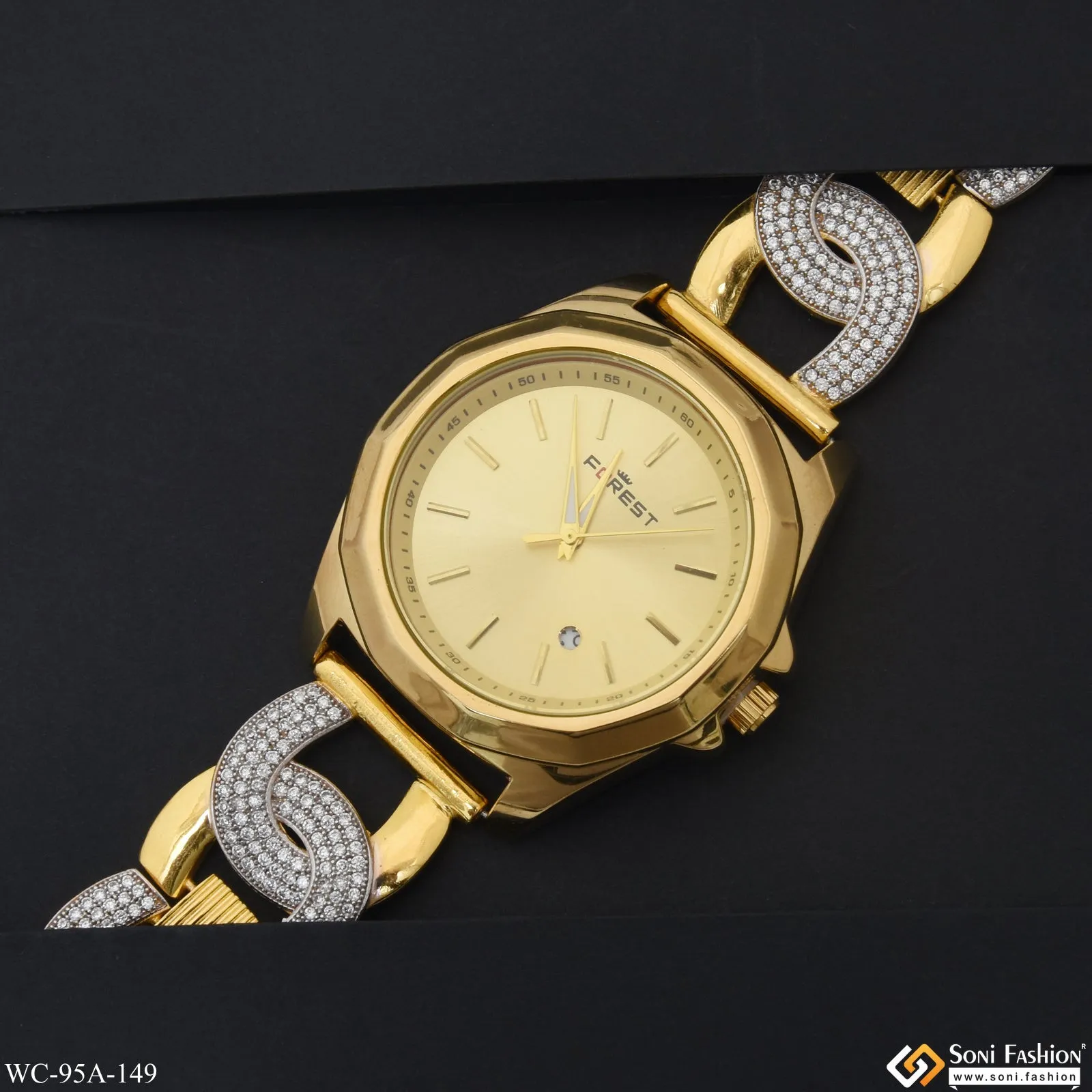 1 Gram Gold Plated Decorative Design Best Quality Watch for Men - Style A149