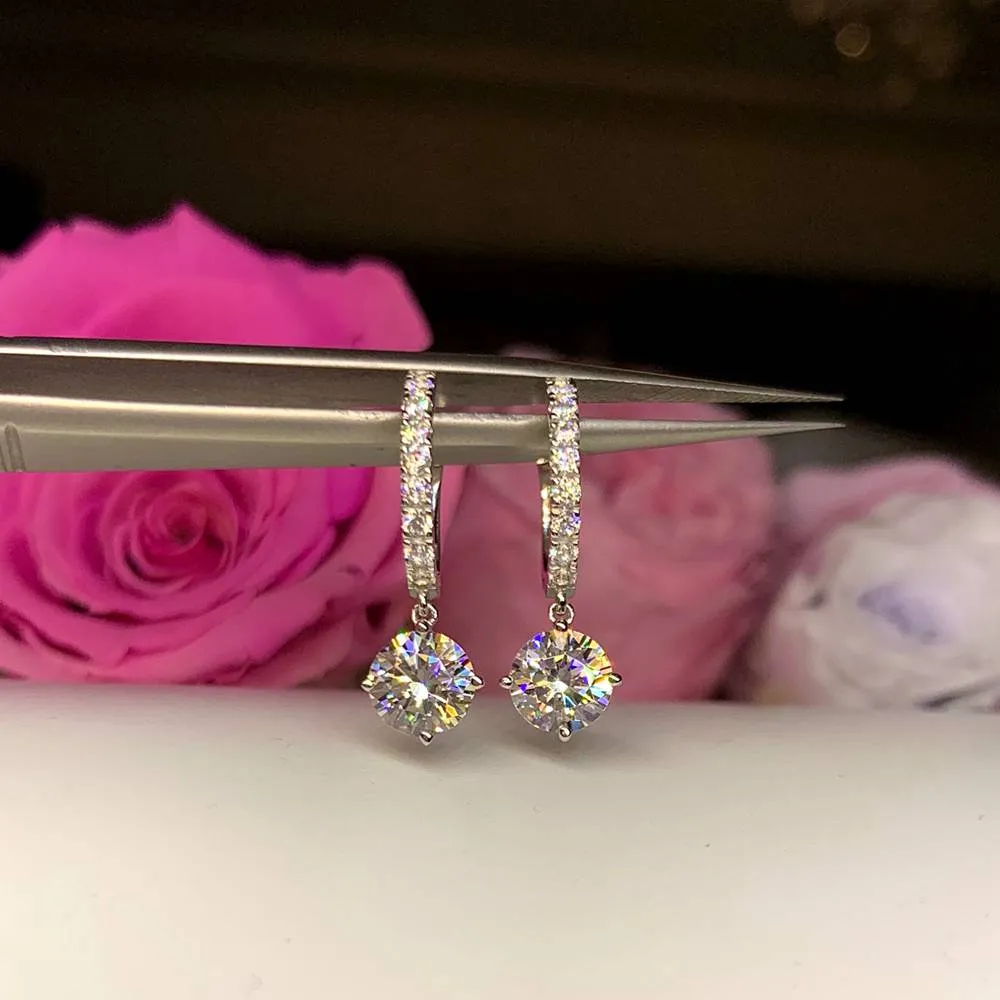 1.00CT Brilliant Cut Drop Earrings - DE15