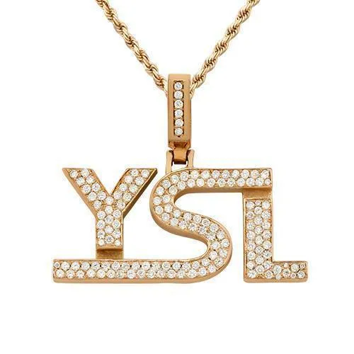 10k Rose Gold Diamond "YSL" Pendant 3 Ctw