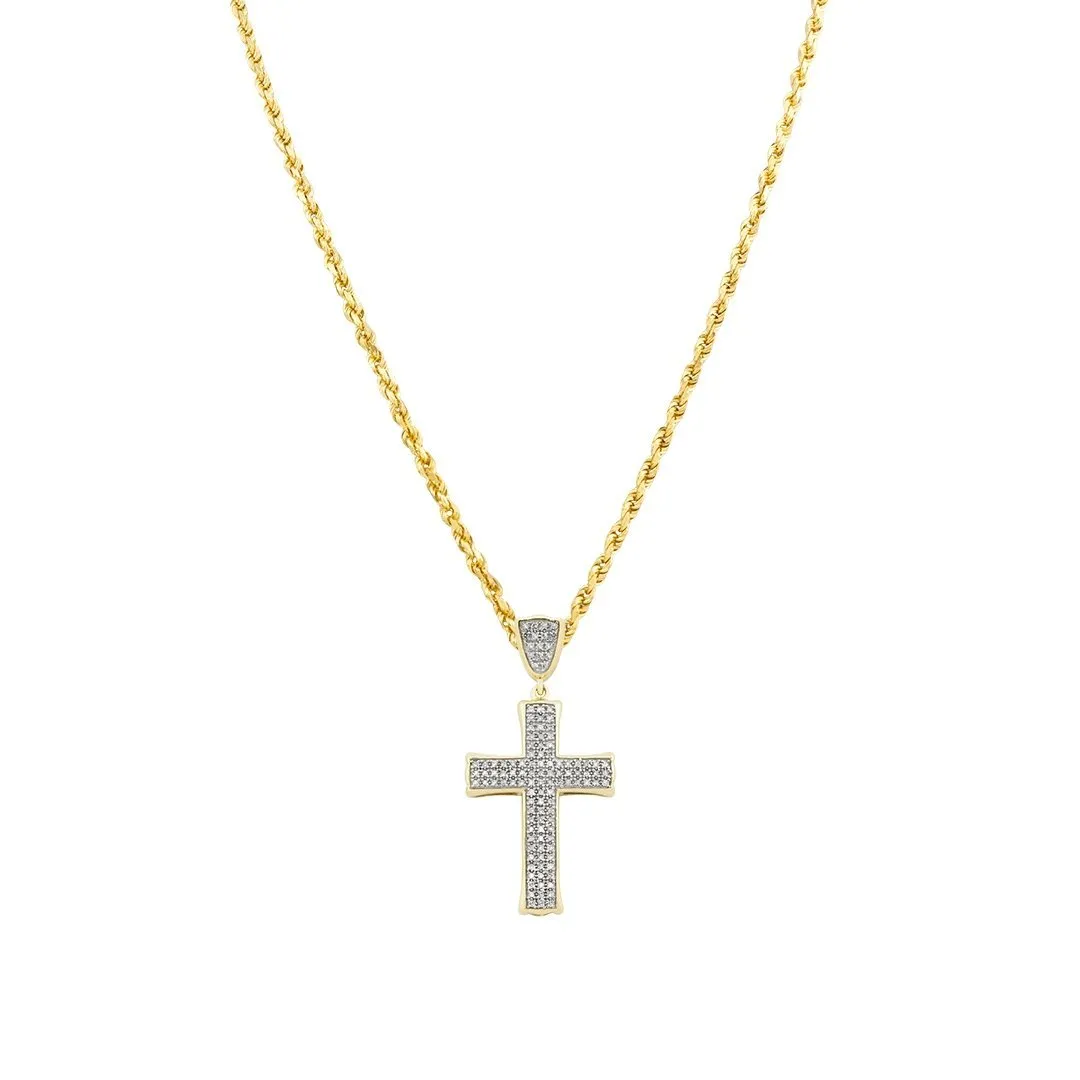 10k Yellow Gold Diamond Cross Pendant 0.34 Ctw