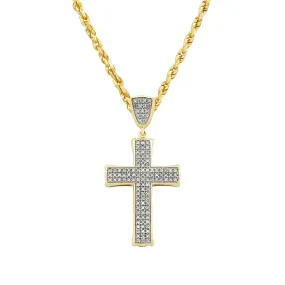 10k Yellow Gold Diamond Cross Pendant 0.34 Ctw