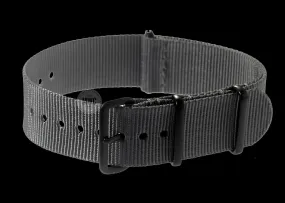 20mm Grey NATO Watch Strap with PVD Black Covert Buckles