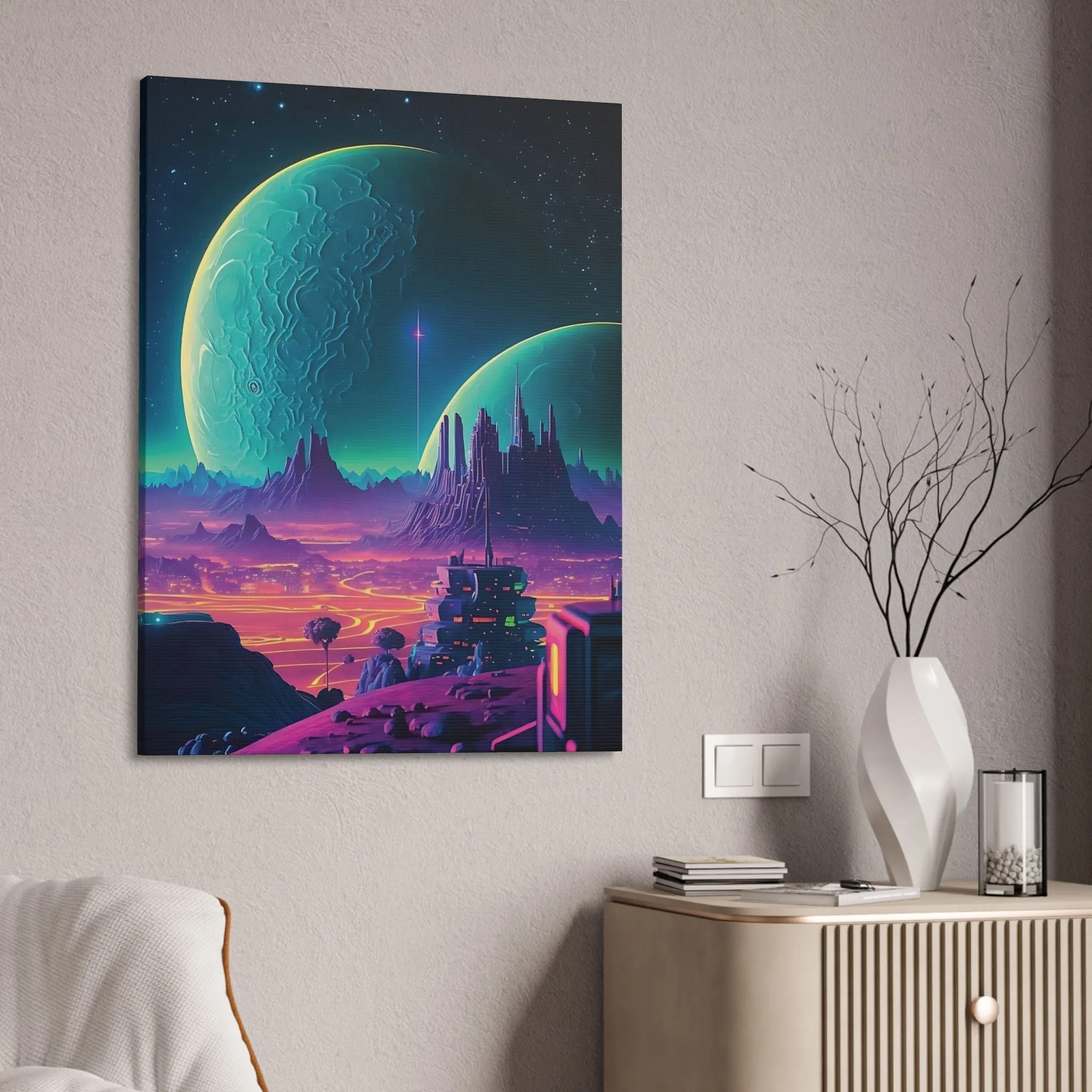 Alienated Blue (Moon) Space" Canvas