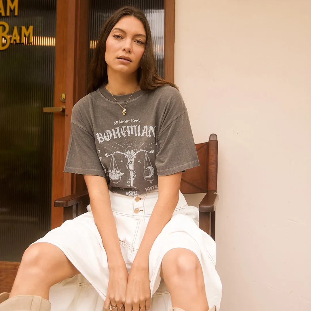 All About Eve Bohemian Oversized Tee Charcoal