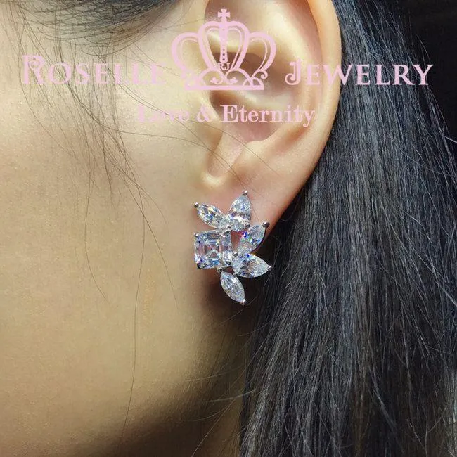 Asscher  Pear & Marquise Cut Cluster Earrings - VE2