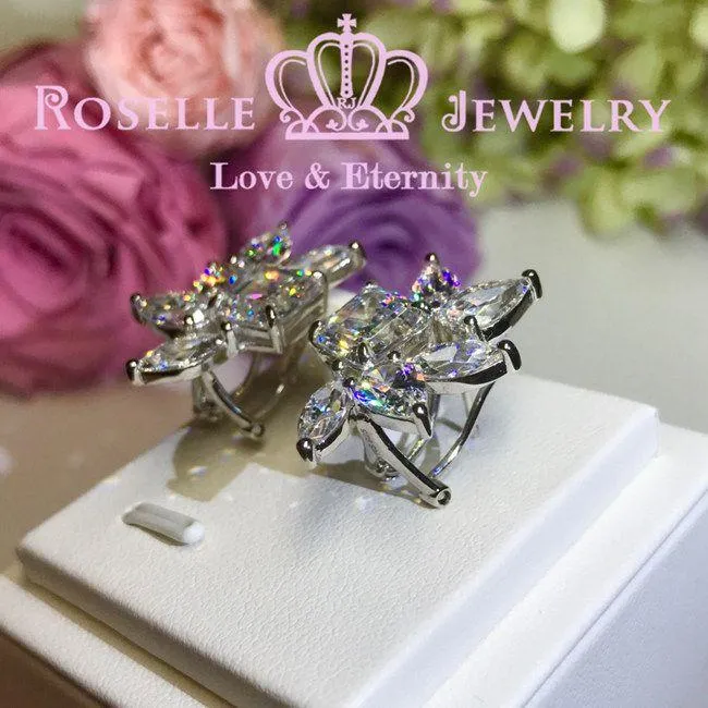 Asscher  Pear & Marquise Cut Cluster Earrings - VE2