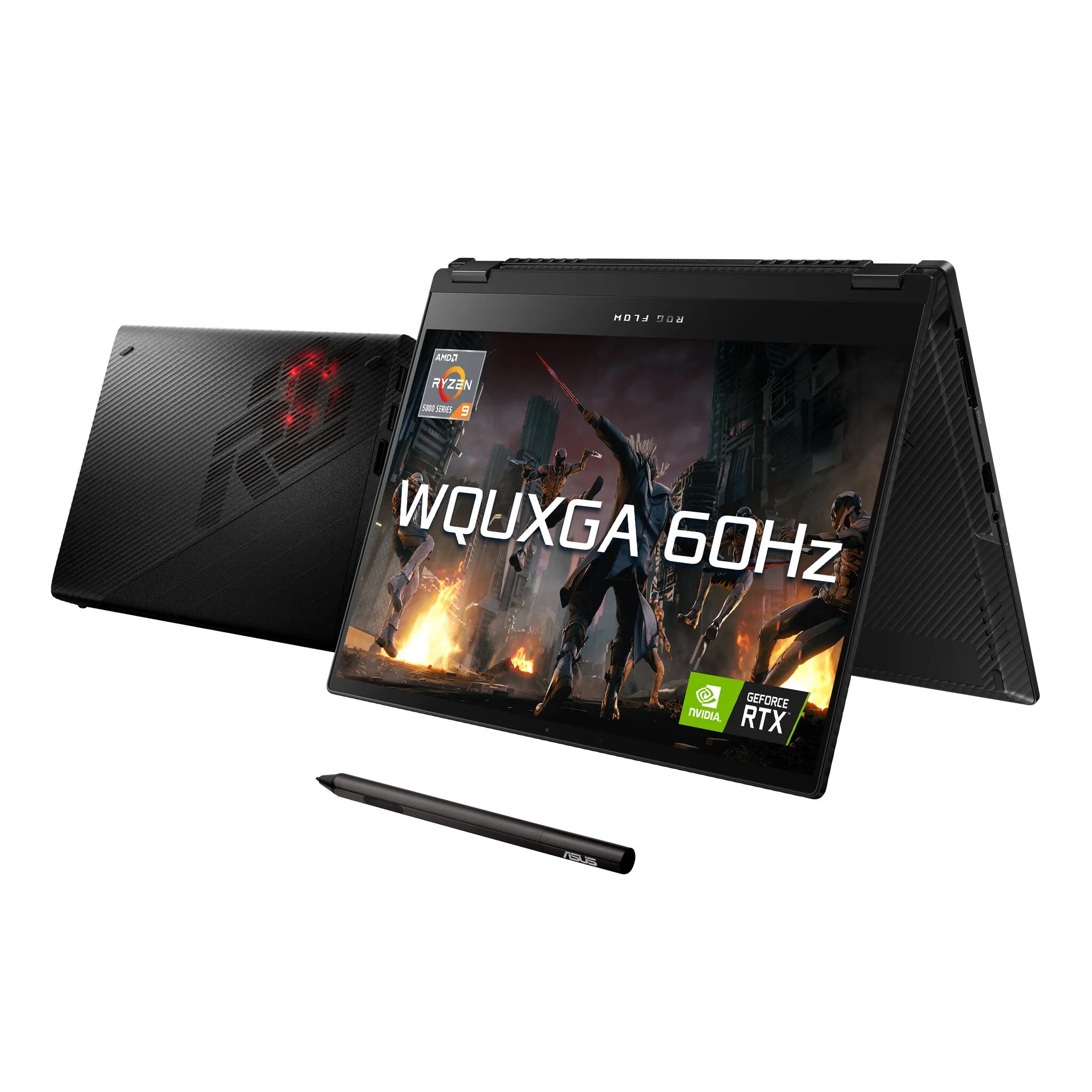 ASUS ROG Flow X13 GV301QE-K5121R Hybrid (2-in-1) 34 cm (13.4") Touchscreen WQUXGA AMD Ryzen™ 9 5980HS 16 GB LPDDR4x-SDRAM 1 TB SSD NVIDIA GeForce RTX 3050 Ti Wi-Fi 6 (802.11ax) Windows 10 Pro Black