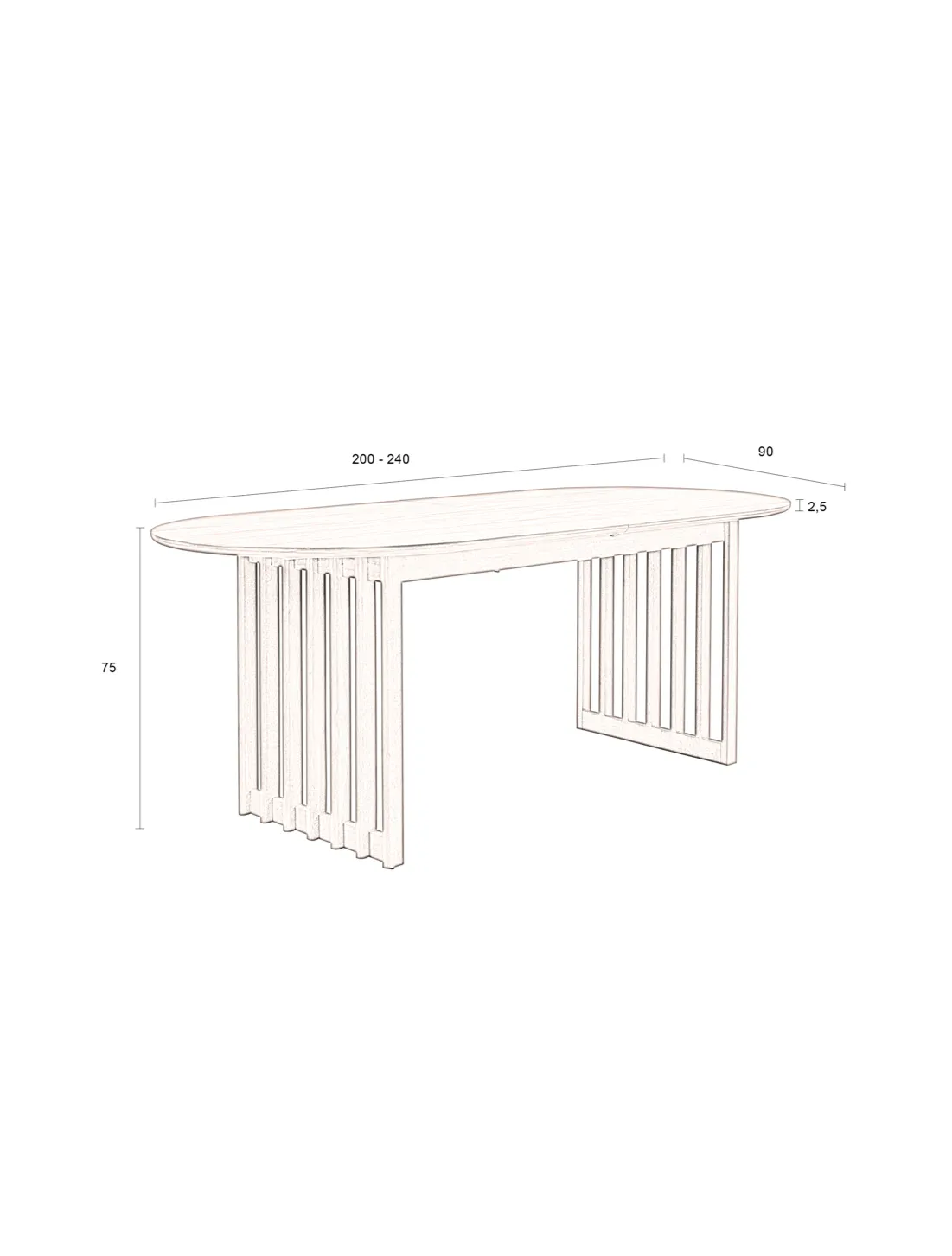 Barlet Oval Extendable Dining Table