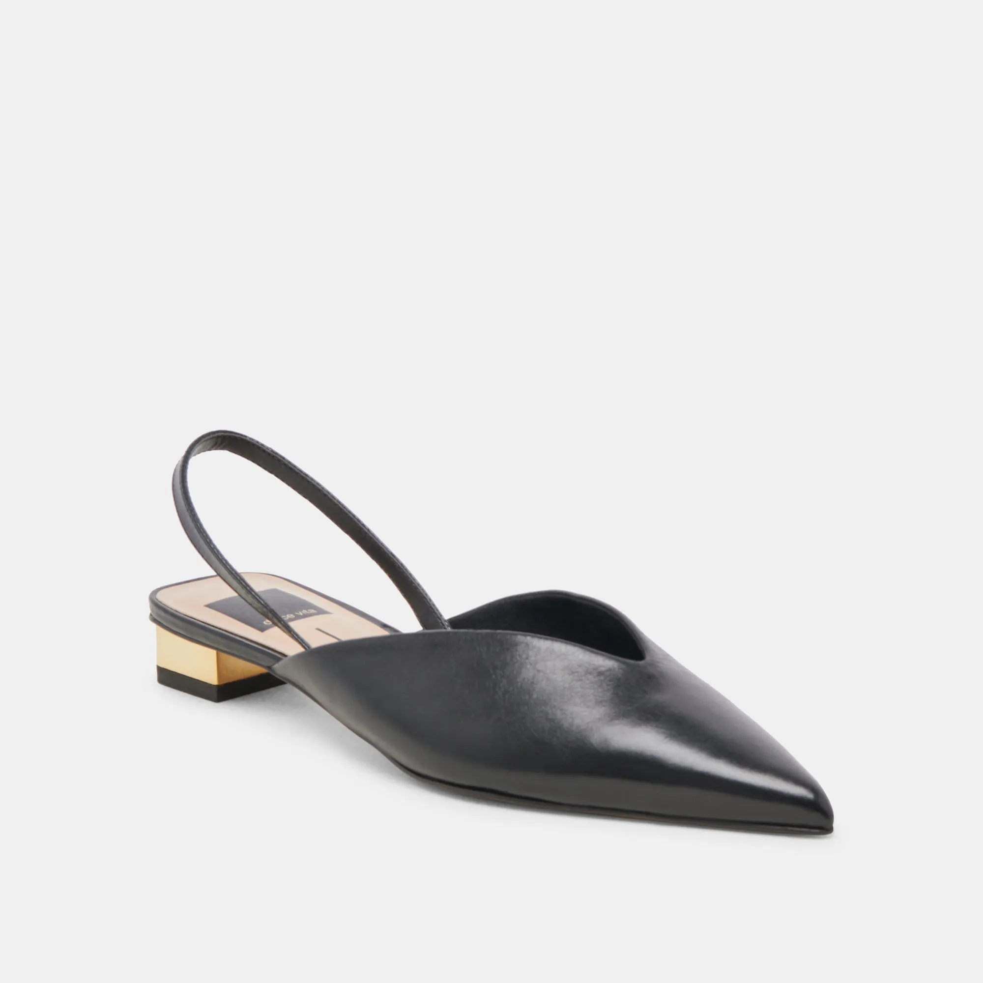 BYANCA FLATS BLACK LEATHER