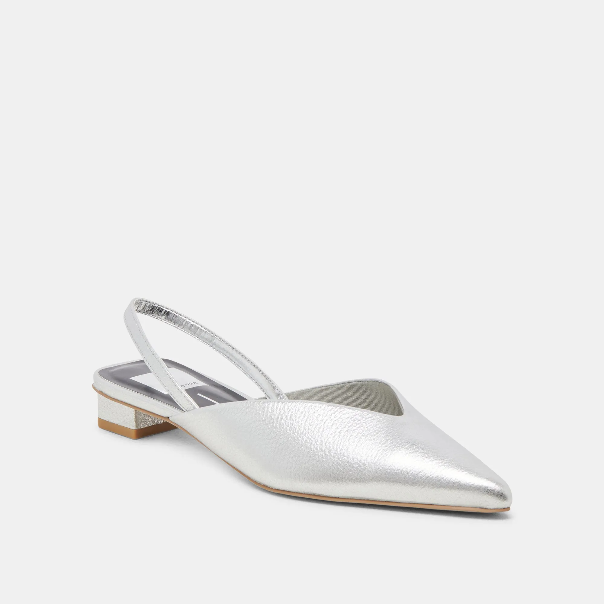 BYANCA FLATS SILVER DISTRESSED LEATHER