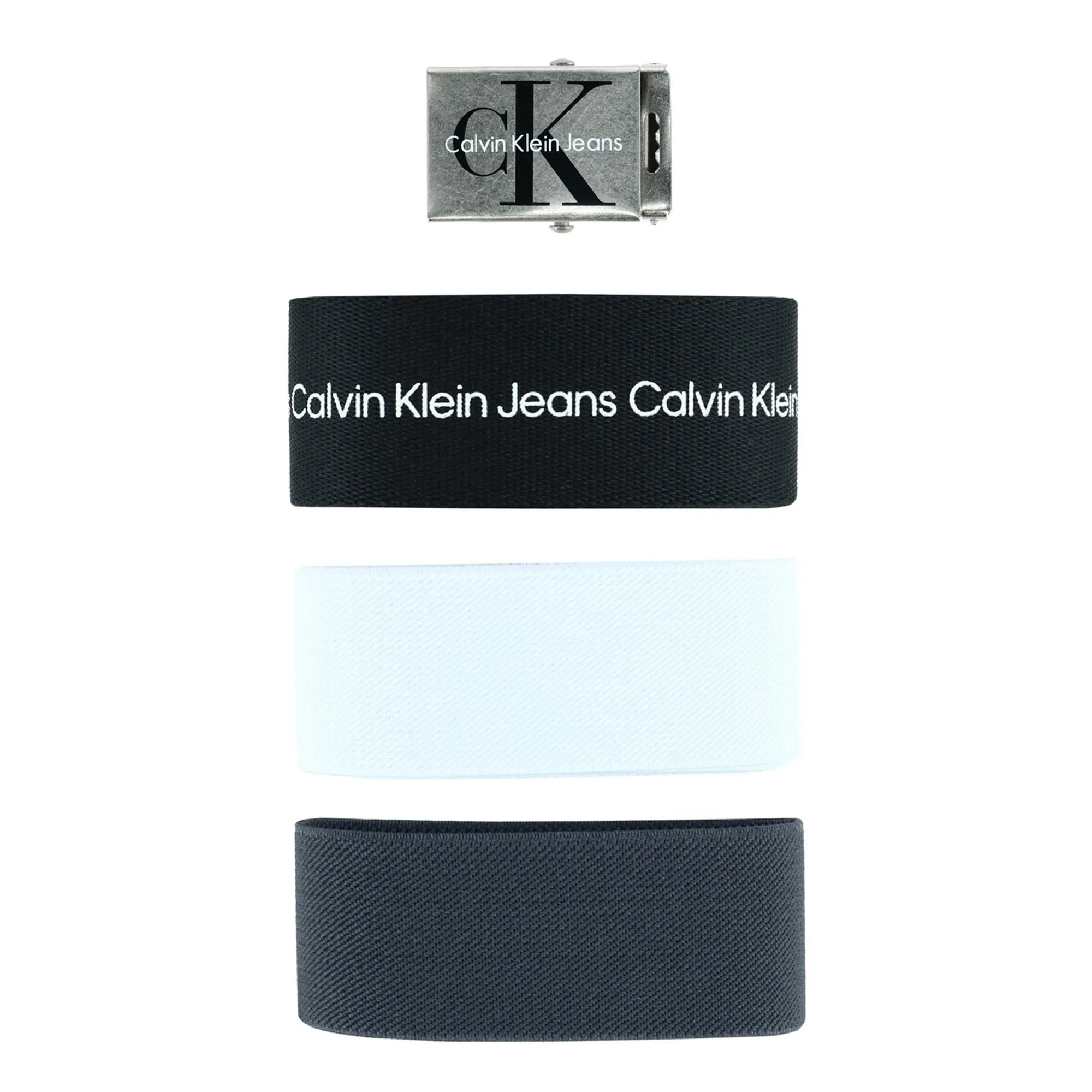 Calvin Klein Men's Fabric Stretch Belt (Pack of 3)