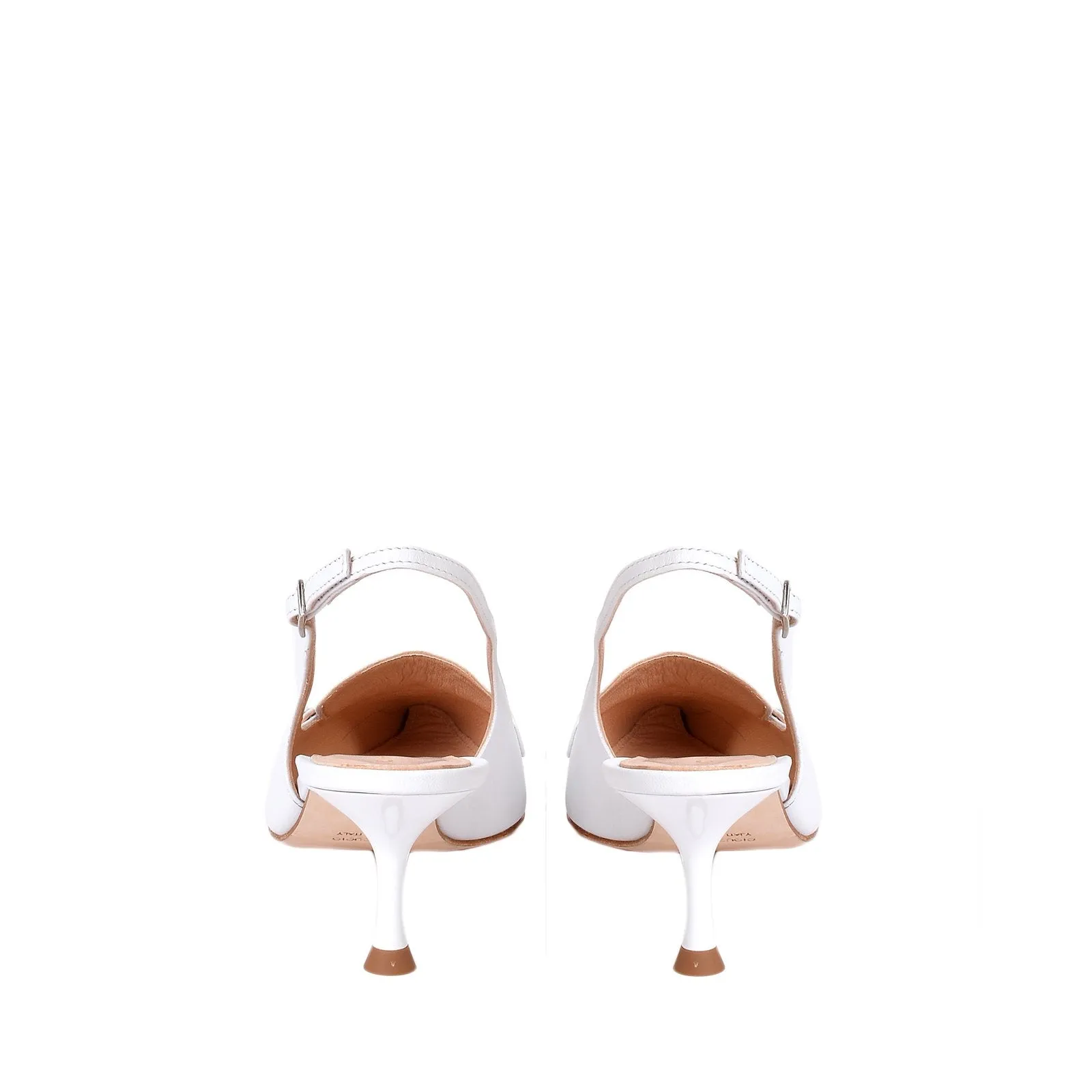 Capretto Sling Back Shoes In White