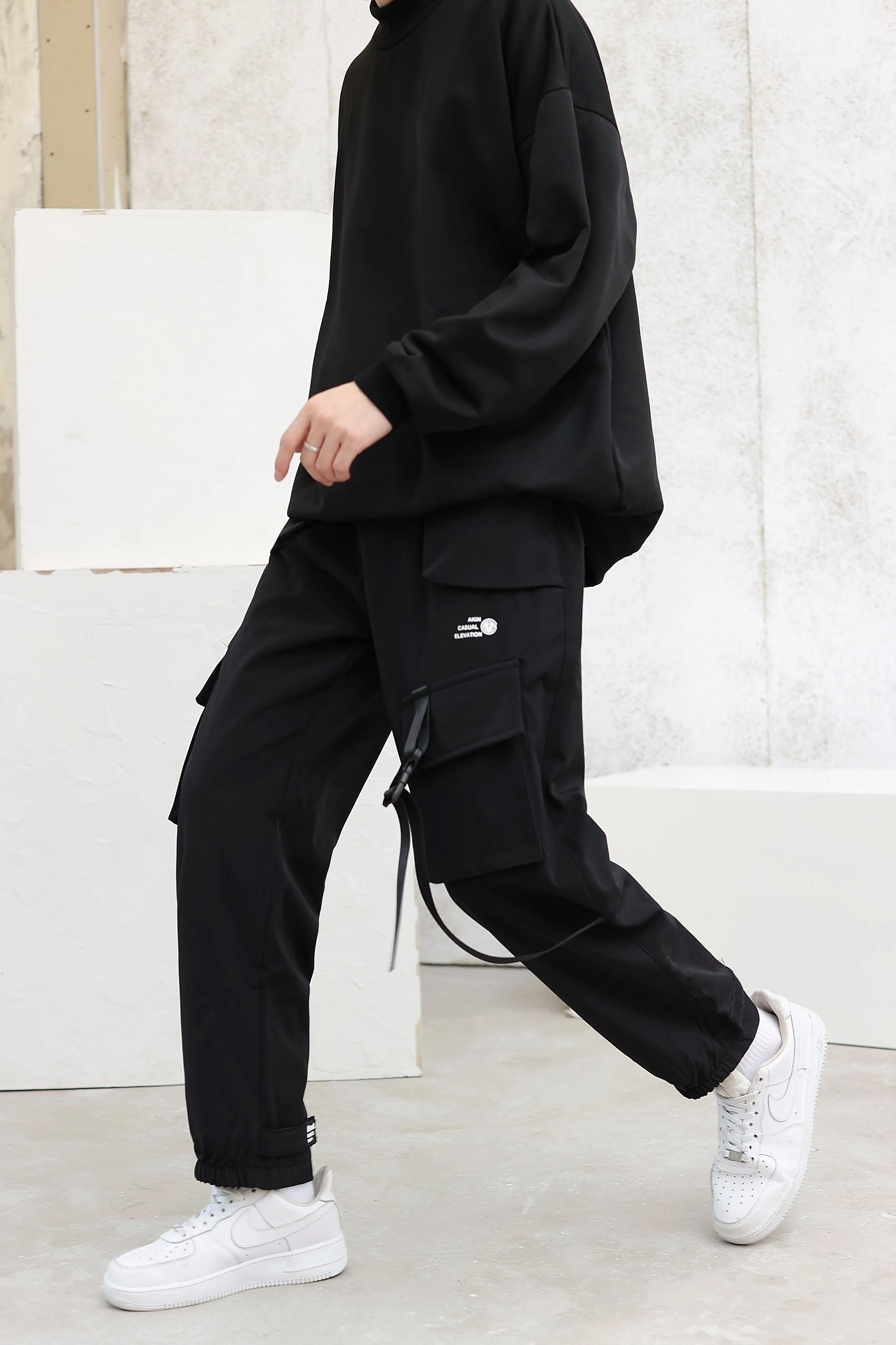 Cargo Joggers with Strap Detail