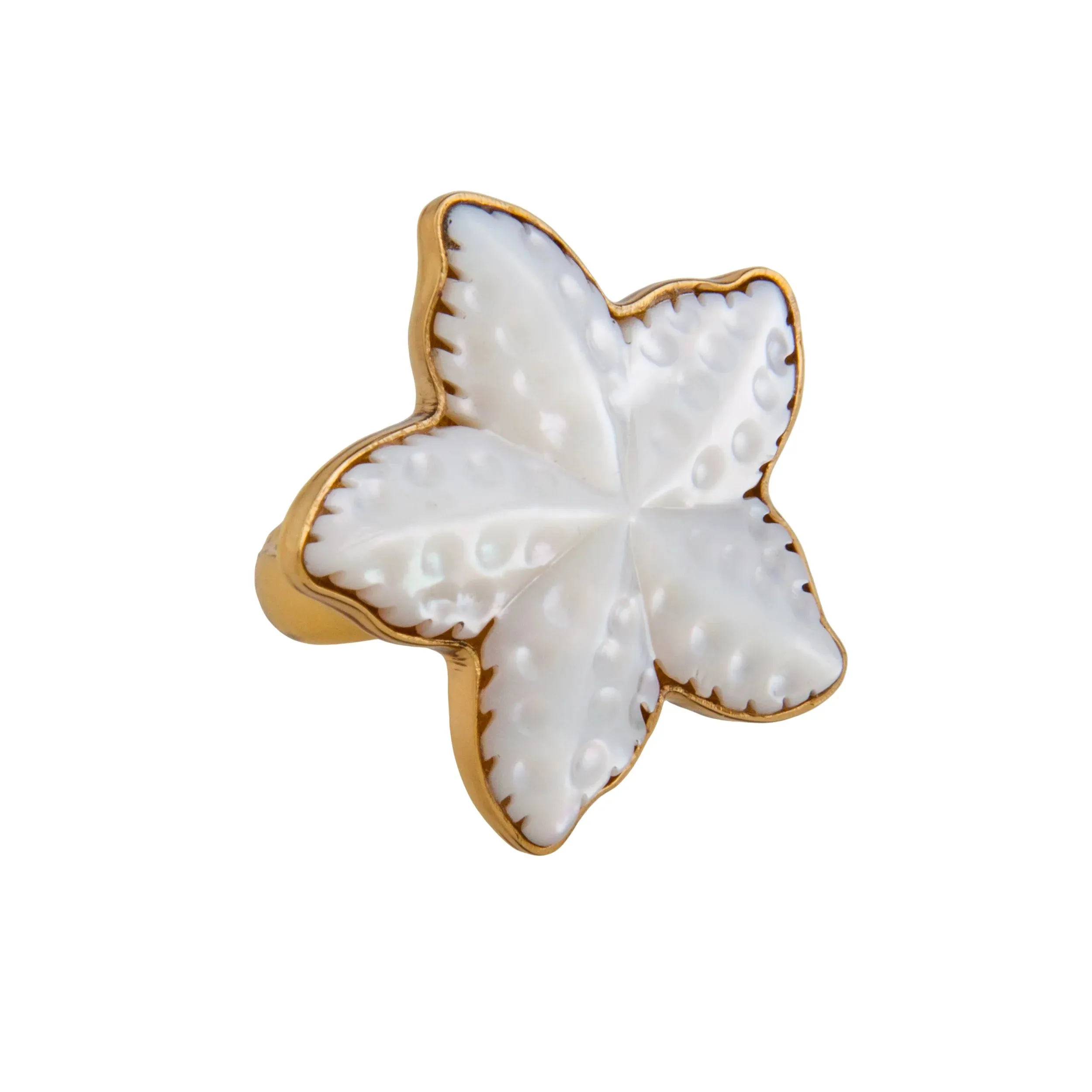 Charles Albert Alchemia Mother of Pearl Starfish Adjustable Ring