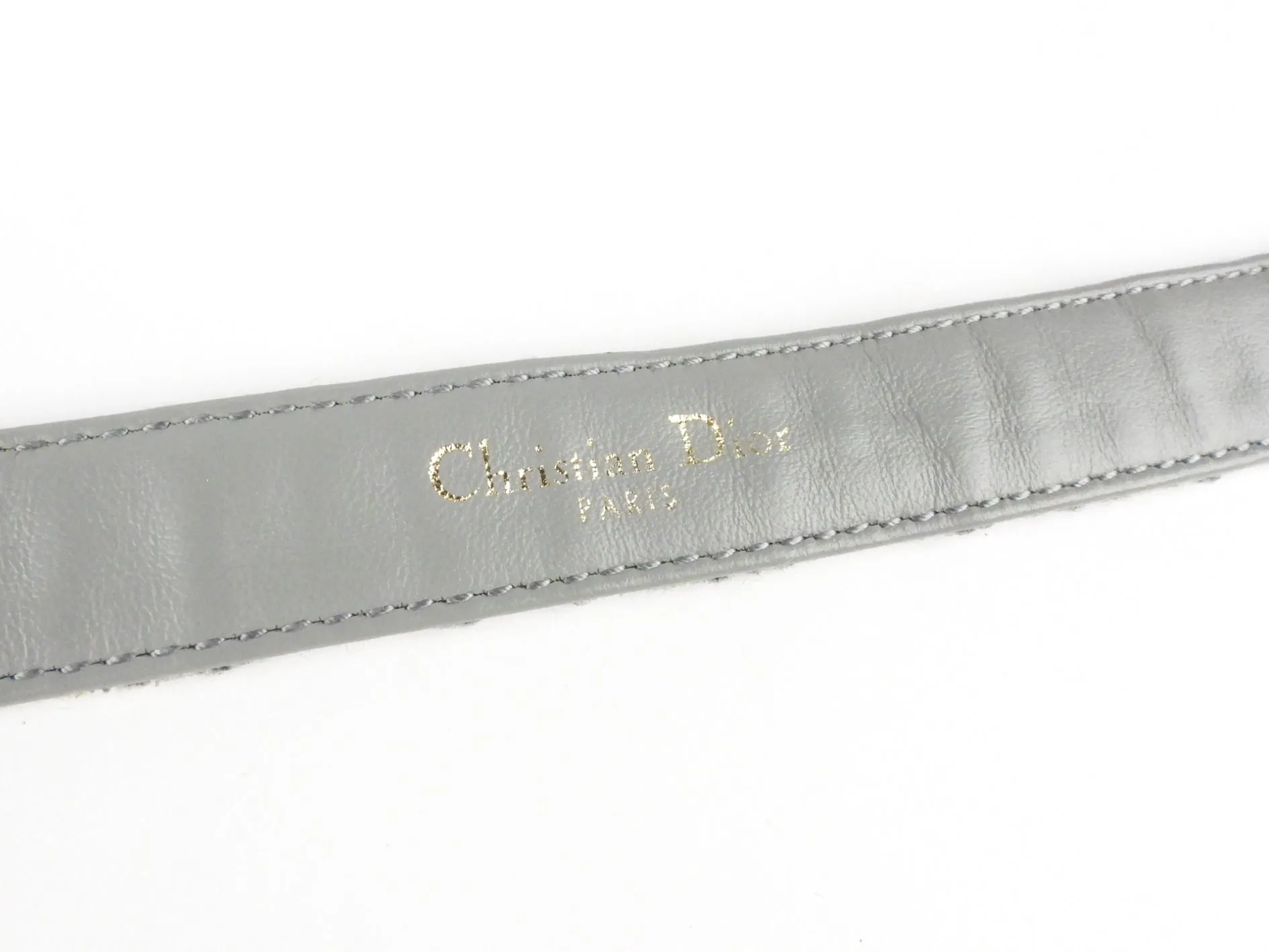 Christian Dior Grey Oblique Jacquard Canvas CD Logo Thin Belt