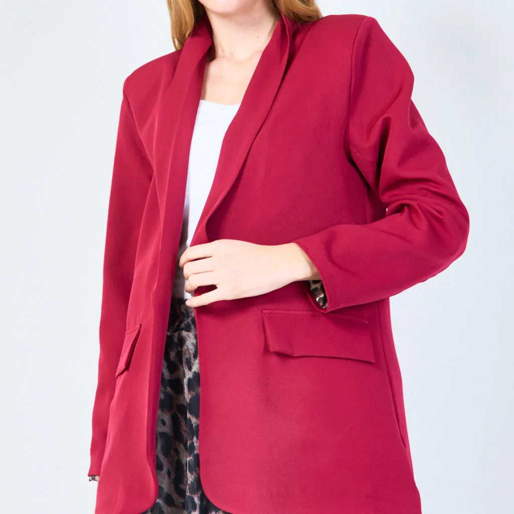 Classic tailored blazer with animal print lining wholesale