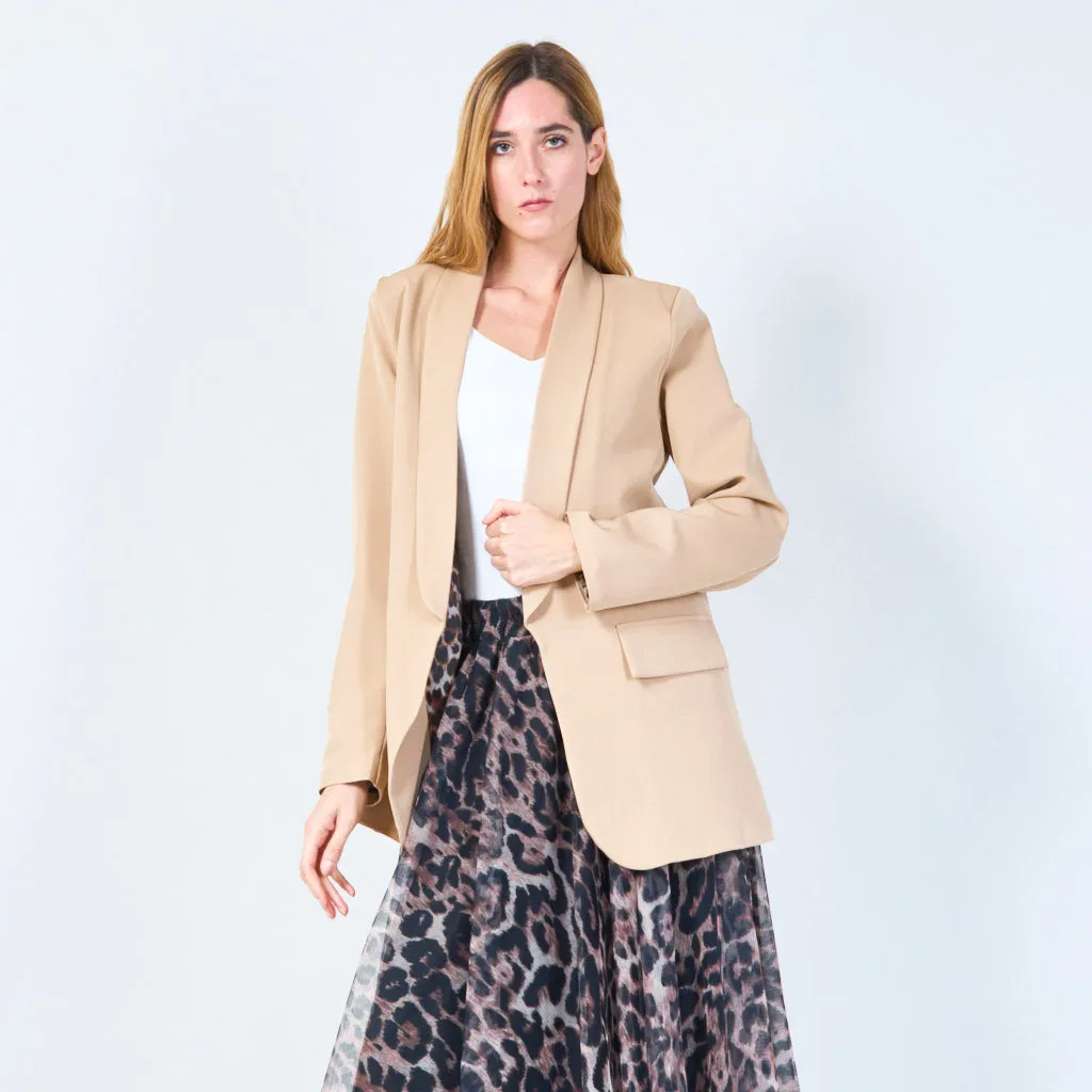 Classic tailored blazer with animal print lining wholesale