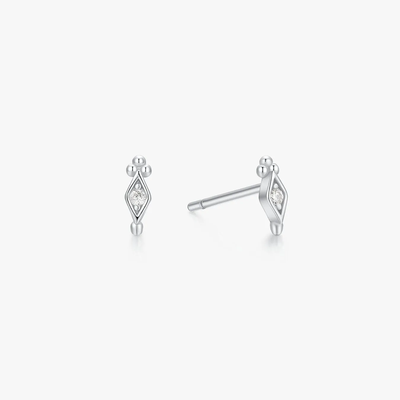 Clear Gem Freya Studs in Silver