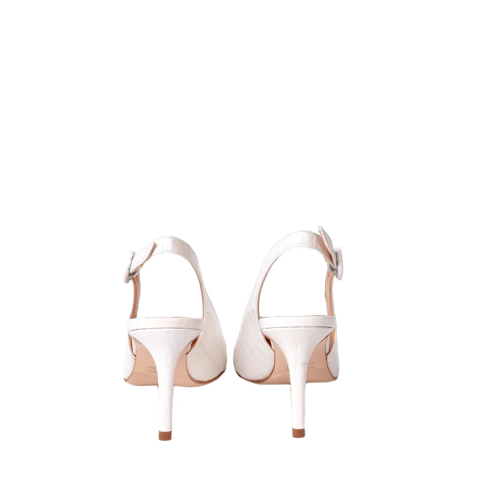 Cocco White Sling Back Pumps