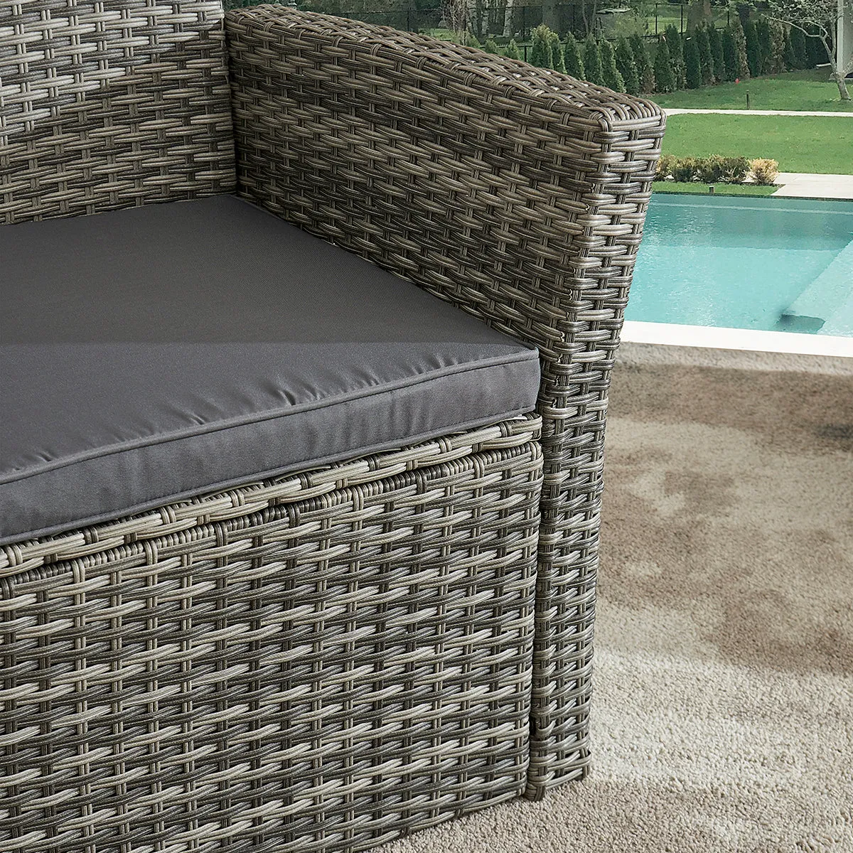 Corfu 4 Seater Garden Furniture Set in Grey