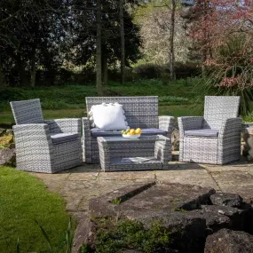 Corfu 4 Seater Garden Furniture Set in Grey