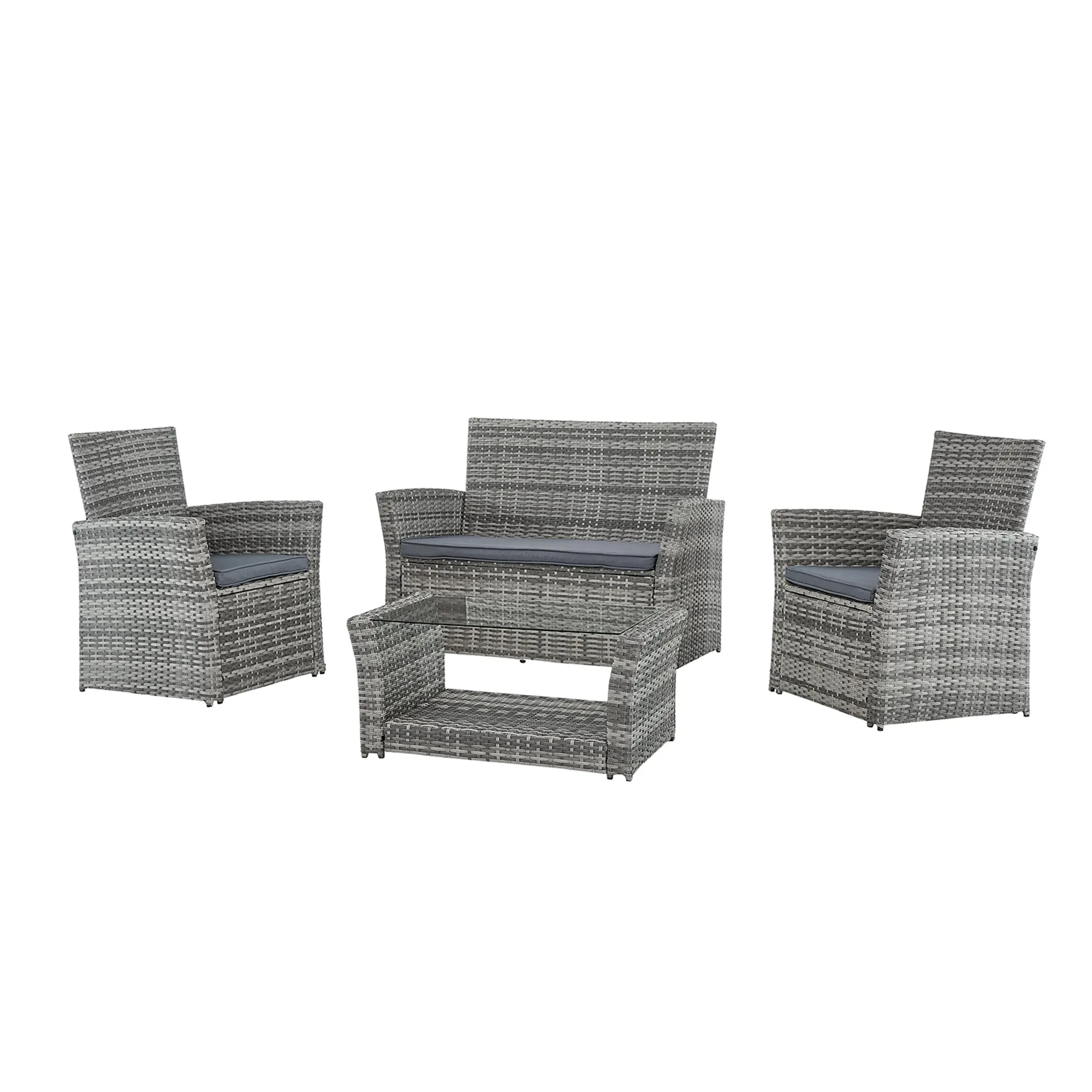 Corfu 4 Seater Garden Furniture Set in Grey