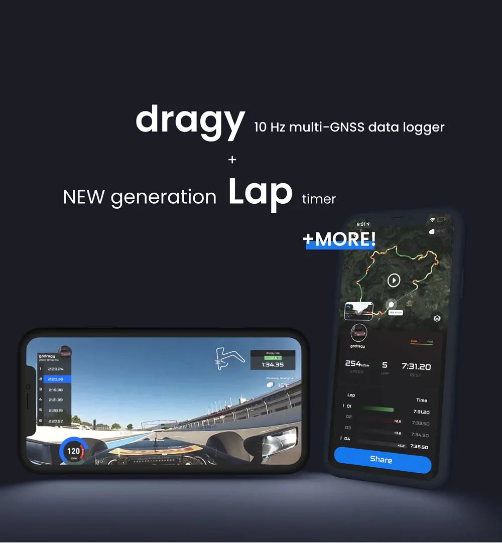 Dragy GPS V1 & V2 Automotive Performance Meter now with Lap Timer!