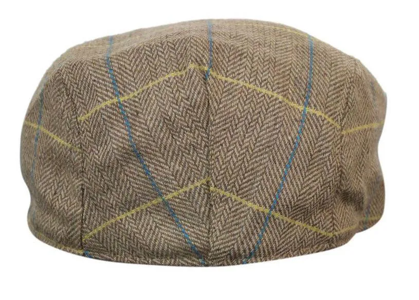 Dx7 - Men's Tweed Grandad Flat Caps Hats Blinders Check Classic