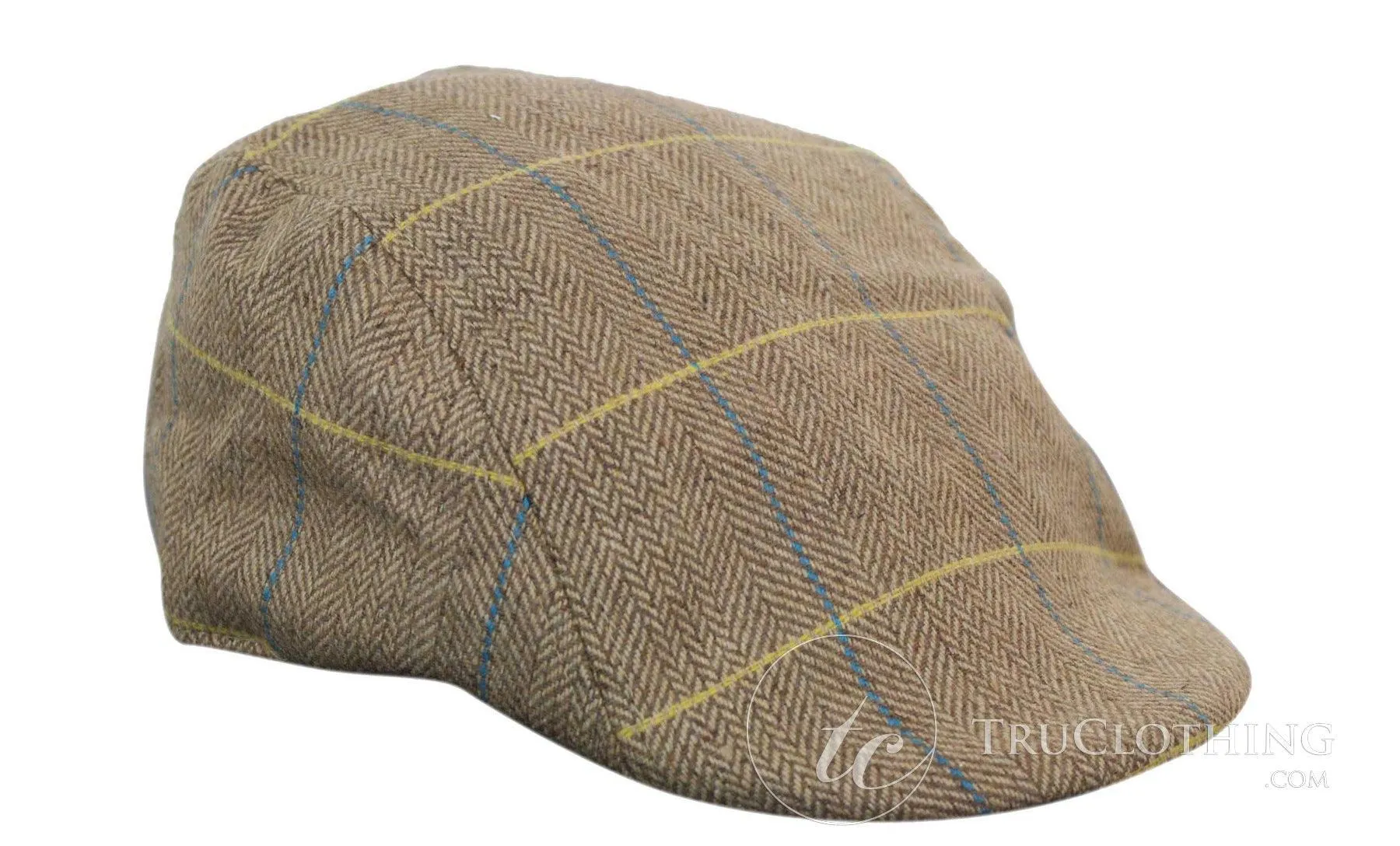 Dx7 - Men's Tweed Grandad Flat Caps Hats Blinders Check Classic