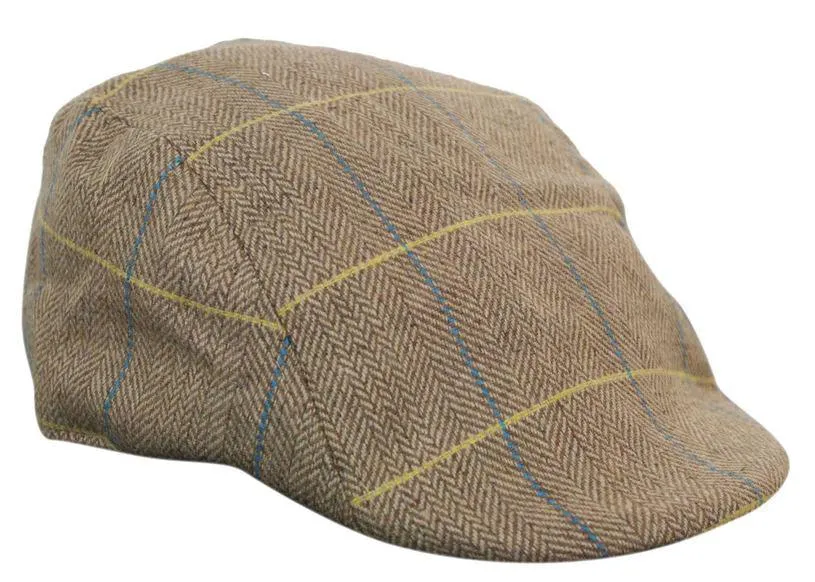 Dx7 - Men's Tweed Grandad Flat Caps Hats Blinders Check Classic