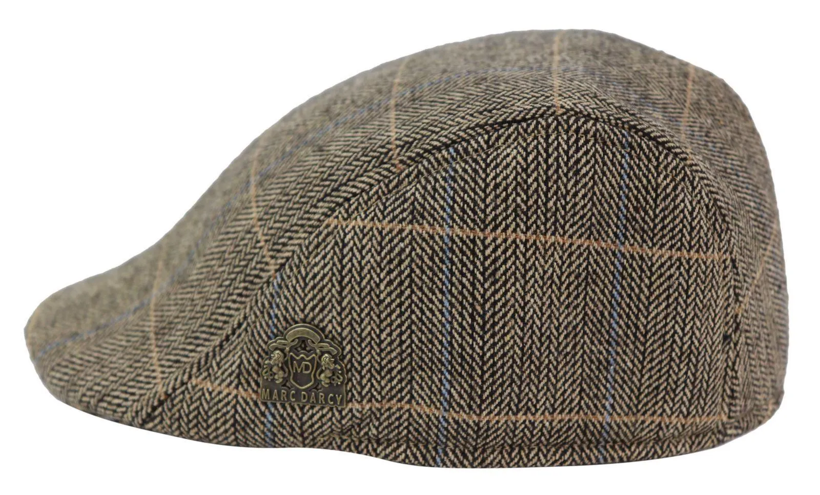 Dx7 - Men's Tweed Grandad Flat Caps Hats Blinders Check Classic