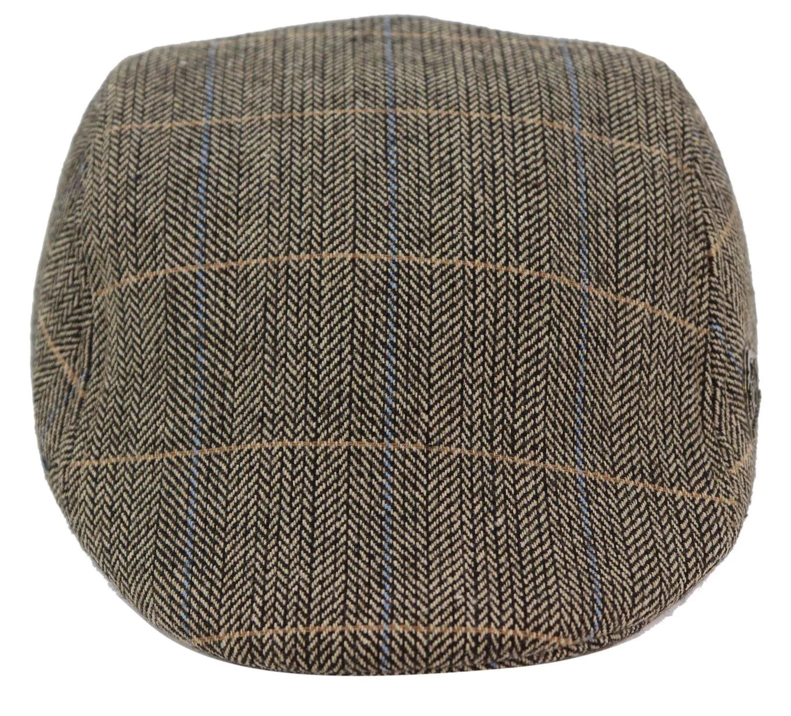 Dx7 - Men's Tweed Grandad Flat Caps Hats Blinders Check Classic