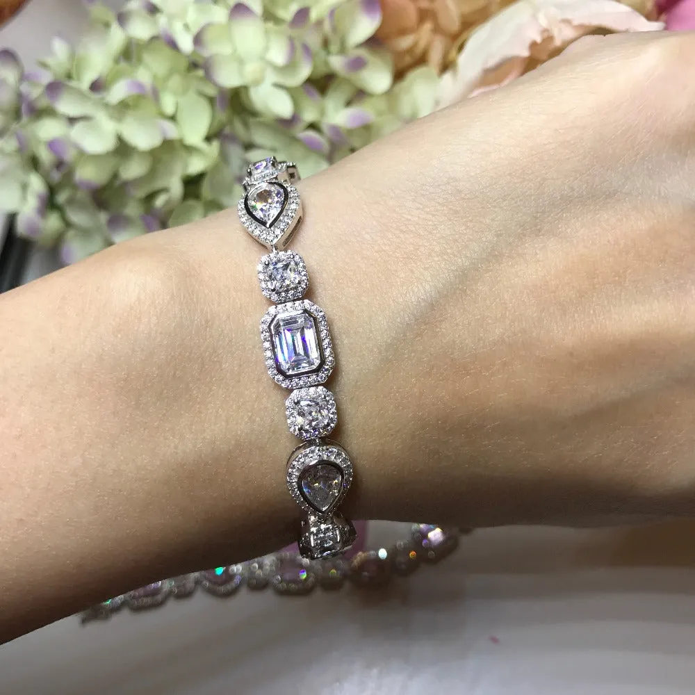 Emerald Cut, Pear Cut & Princess Cut Grand Bracelet -BP1