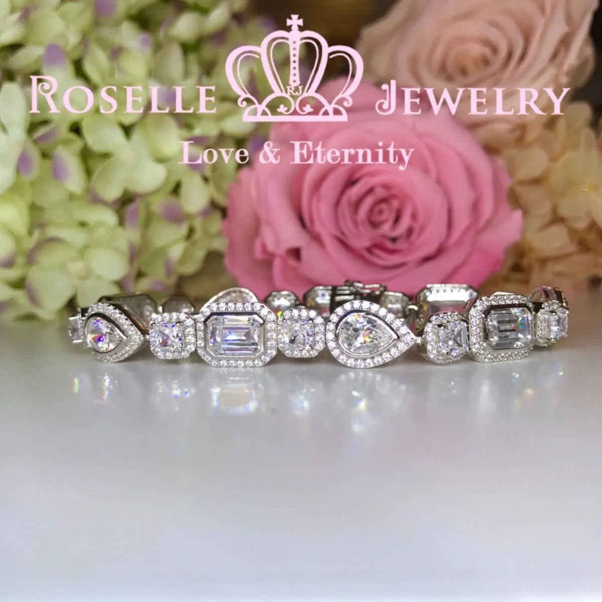 Emerald Cut, Pear Cut & Princess Cut Grand Bracelet -BP1