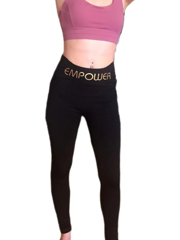 Empower By Dr Ahn - Gold Logo Compression Leggings