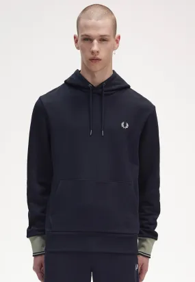 Fred Perry - Contrast Cuff Laurel Navy - Hoodie