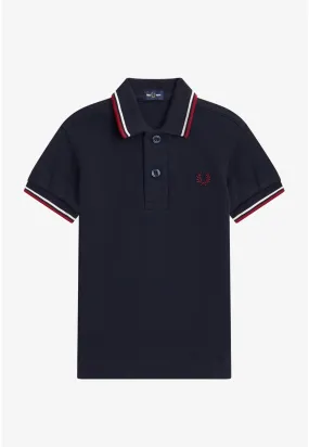 Fred Perry - My First Navy/Snow White/Burnt Red - Polo