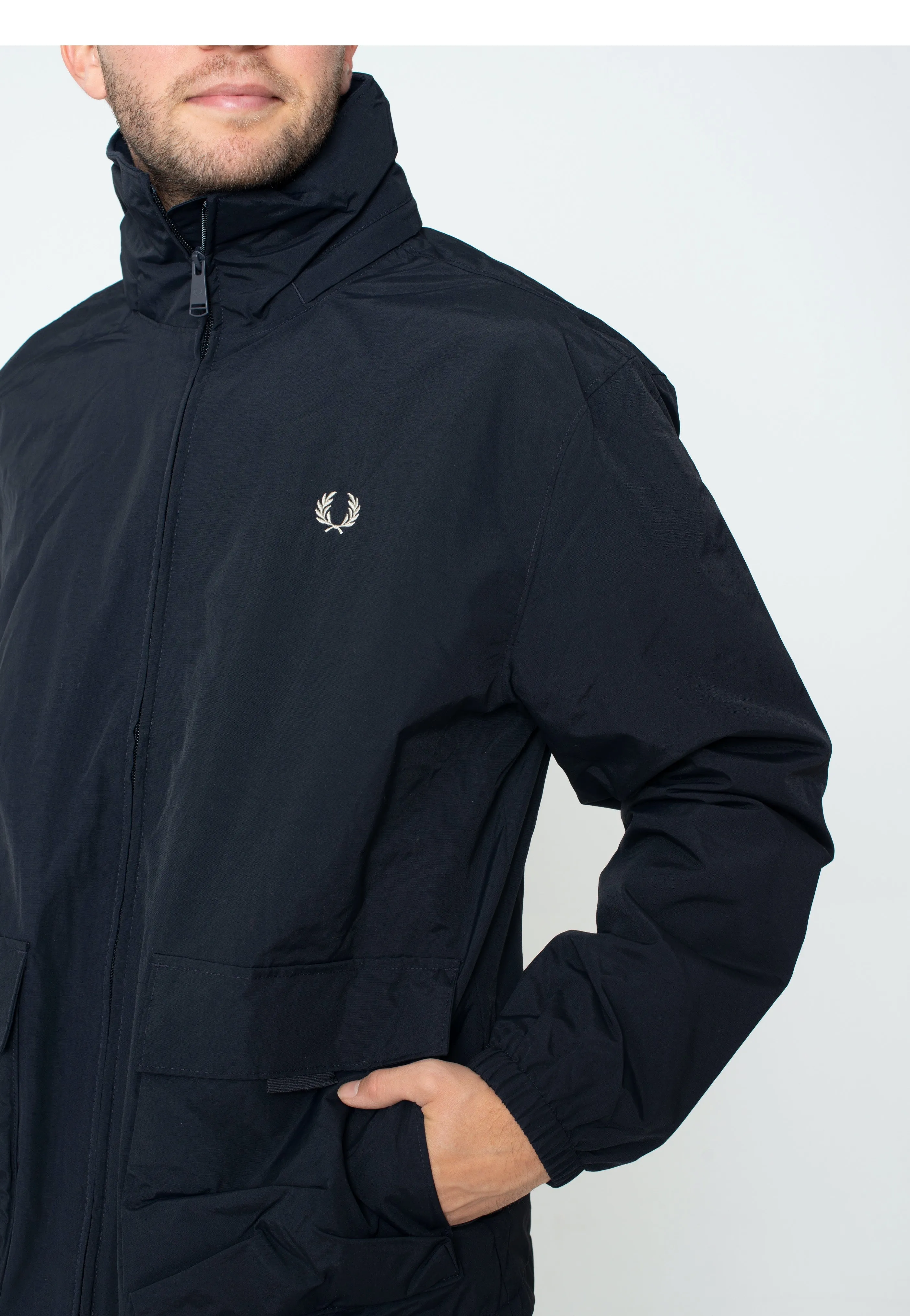 Fred Perry - Patch Pocket Zip Through Navy - Jacket