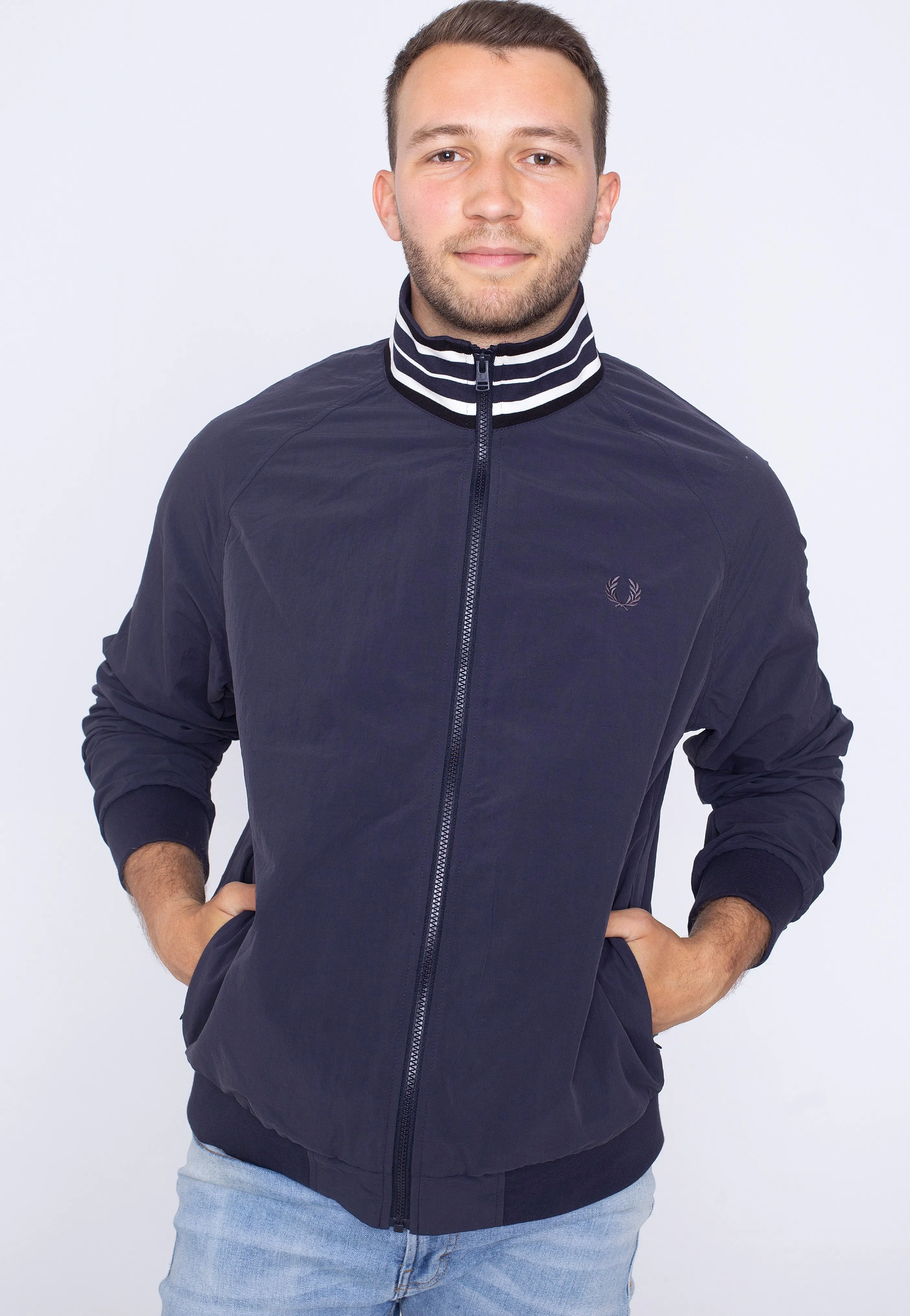 Fred Perry - Striped Collar Track Navy - Jacket