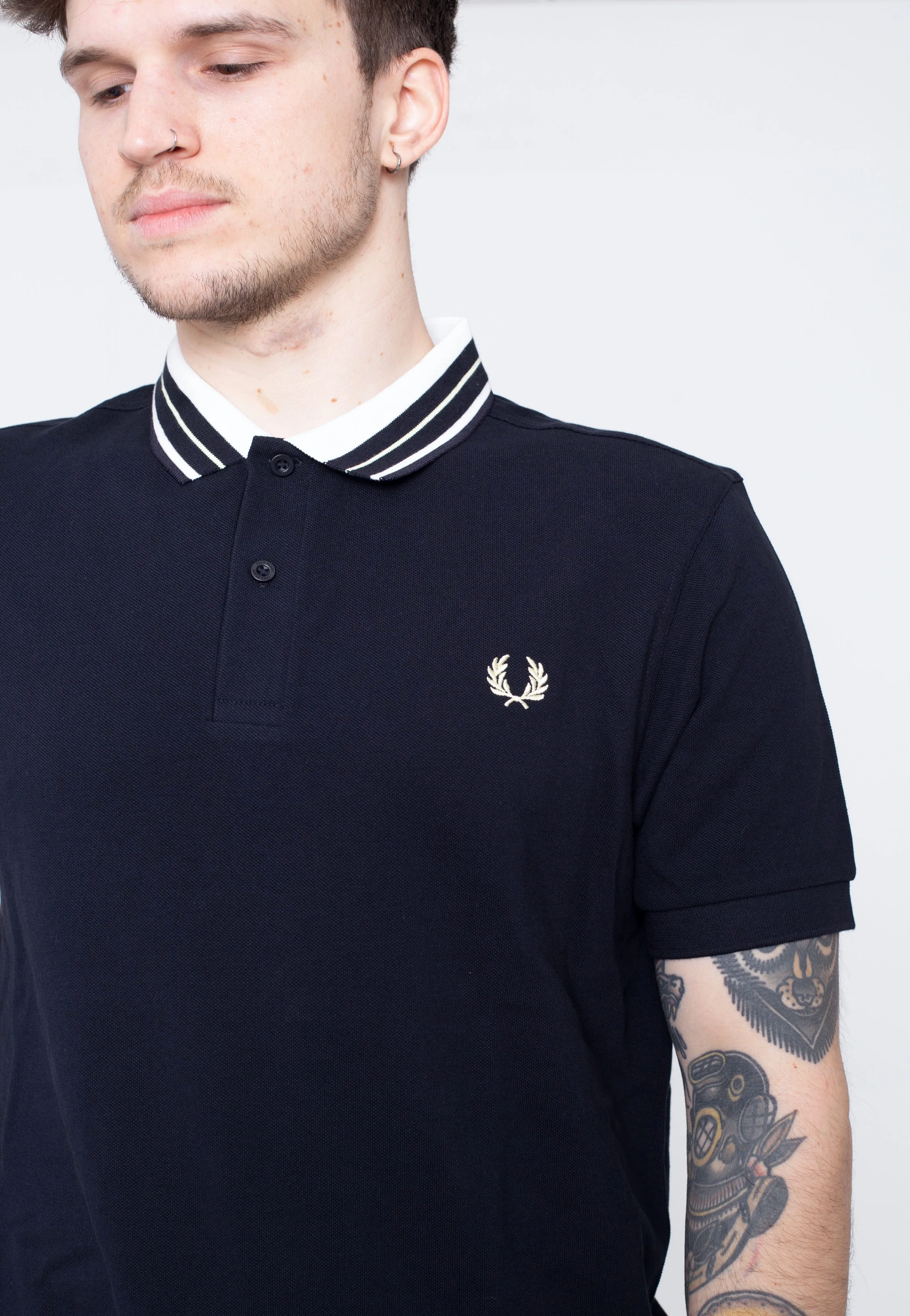 Fred Perry - Tramline Tipped Navy - Polo