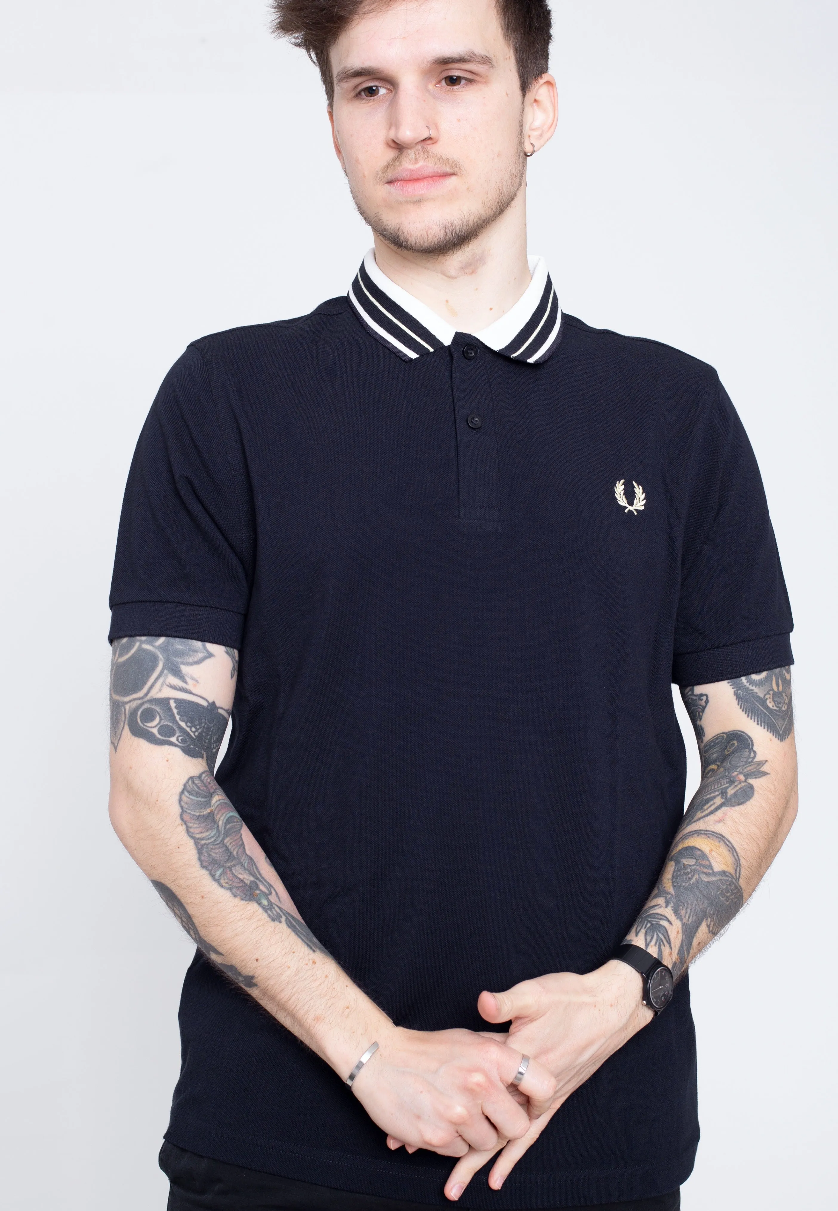 Fred Perry - Tramline Tipped Navy - Polo