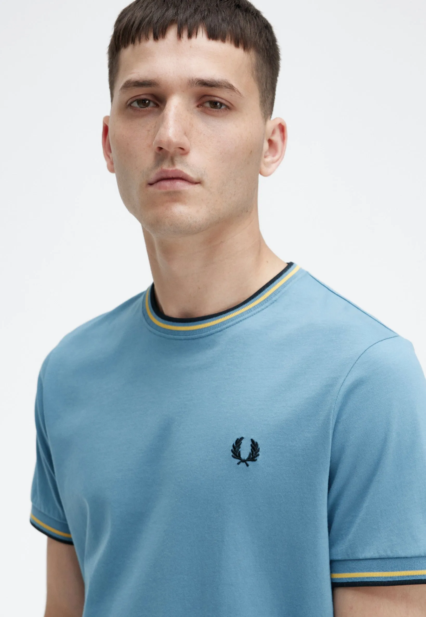 Fred Perry - Twin Tipped Ash Blue - T-Shirt