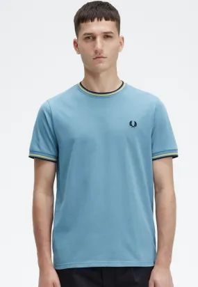 Fred Perry - Twin Tipped Ash Blue - T-Shirt