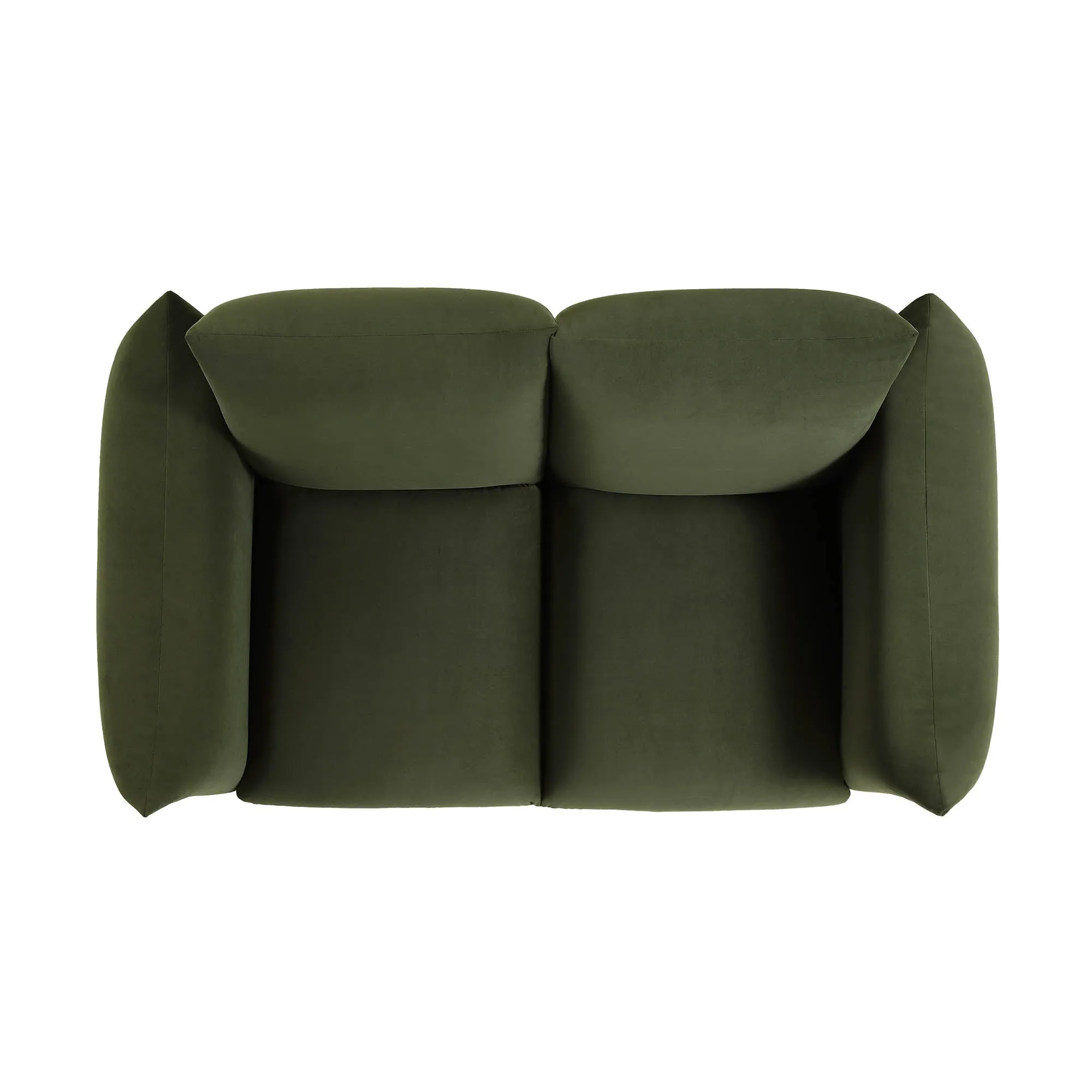 Gianni Two Seater Sofa, Moss Green Velvet