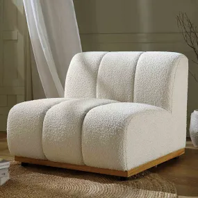 Granvia Ecru Boucle Modular Sofa, 1-Seater Armless Sofa