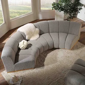 Granvia Taupe Boucle Modular Sofa, 3-Seater Curved Sofa