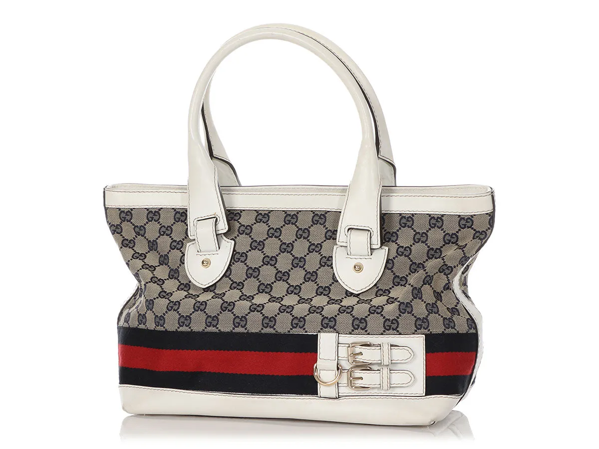 Gucci White GG Heritage Tote