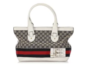 Gucci White GG Heritage Tote