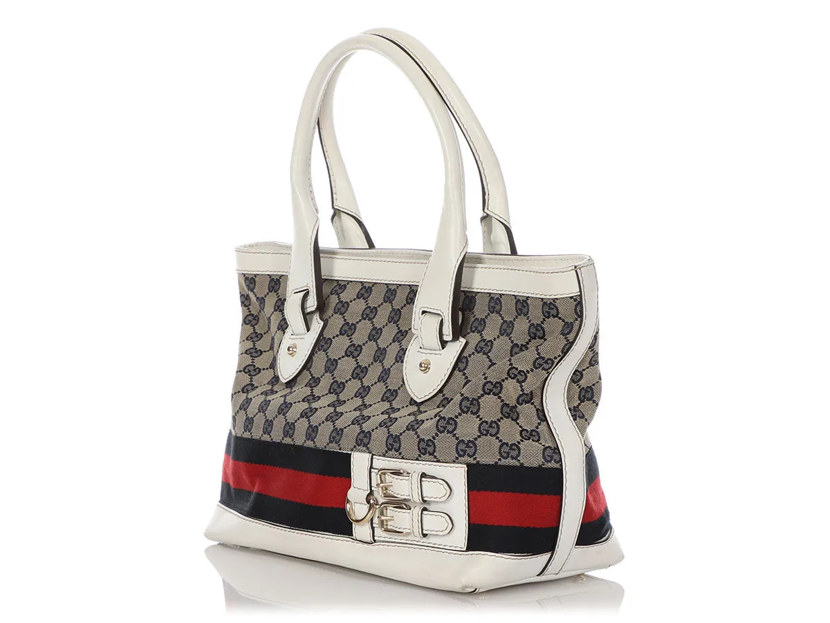 Gucci White GG Heritage Tote