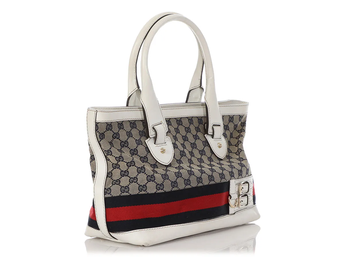 Gucci White GG Heritage Tote